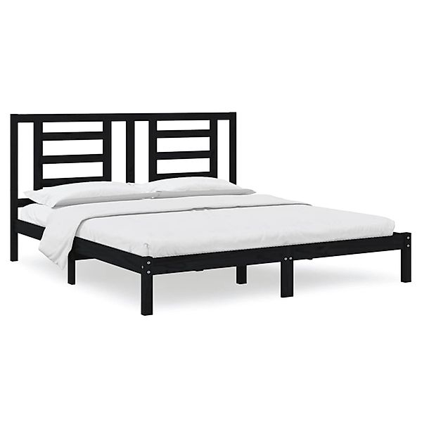 vidaXL Massivholzbett Schwarz 180x200 cm 6FT Super King Size1156806 günstig online kaufen