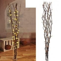Mojawo Lichtervorhang Lichterzweige / Dekozweig braun günstig online kaufen