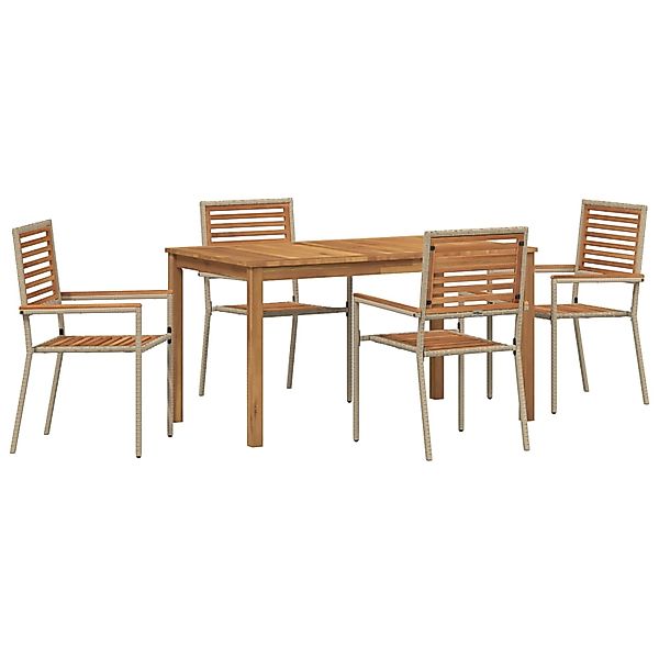 vidaXL Garten Essgruppe 5-Tlg Beige Poly Rattan 3365537 günstig online kaufen
