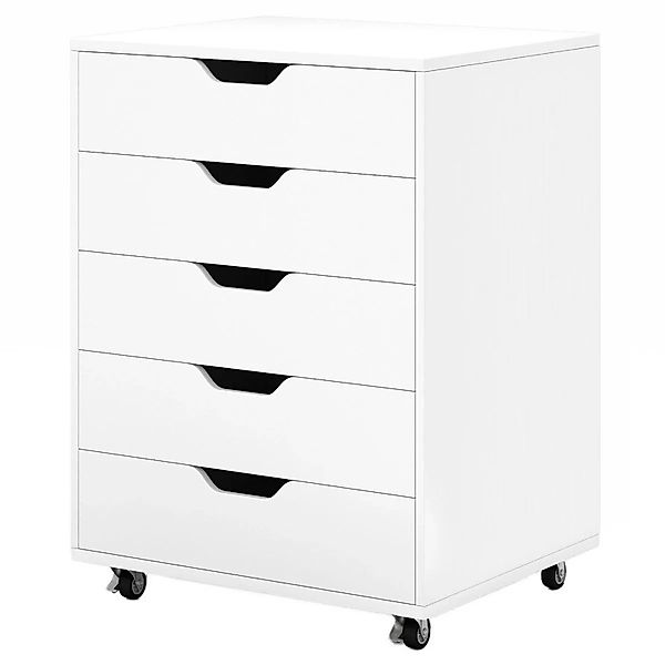 Costway Mobiler Aktenschrank 5 Schubladen Weiß günstig online kaufen