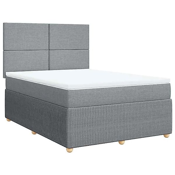 vidaXL Boxspringbett mit Matratze Hellgrau 140x200 cm Stoff 3294372 günstig online kaufen