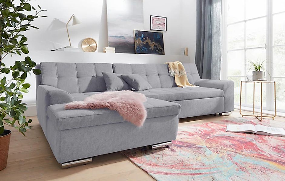 DOMO collection Ecksofa »Aversa, moderne Steppung im Sitz und Rücken, gesch günstig online kaufen