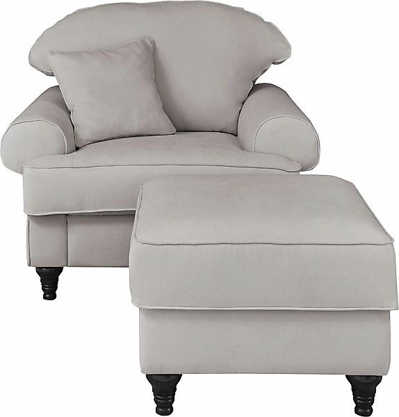 Home affaire Sessel "WESTMINSTER", (Set, 2 St., 1Sessel, 1 Hocker), mit Fed günstig online kaufen