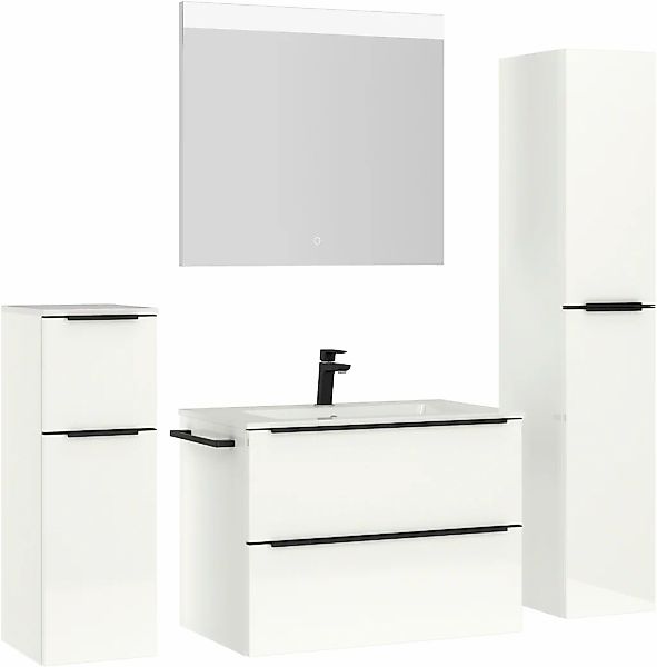 nobilia Badmöbel-Set "Levere" vormontiert, mit Soft-Close, 4 Stk. tlg. günstig online kaufen
