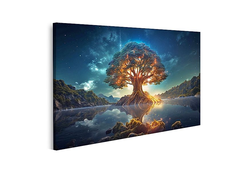 islandburner Leinwandbild Yggdrasil Leuchtender Baum Leben Olorful Heiliger günstig online kaufen