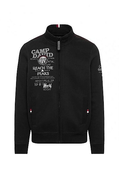 CAMP DAVID Sweatjacke mit Logo Prints, Stickereien und Patches black günstig online kaufen