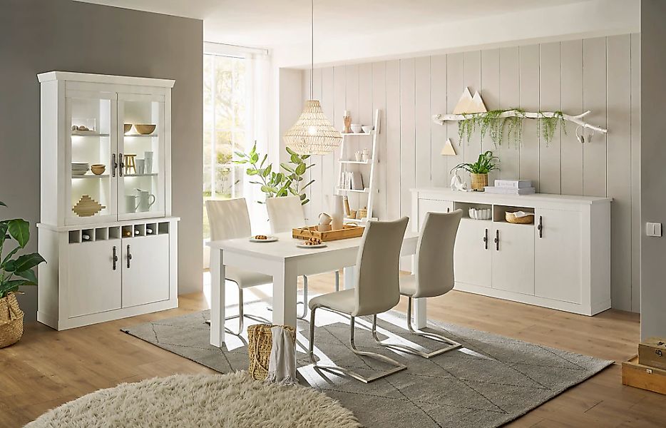 Home affaire Wohnwand "RAVENNA" 3 Stk. tlg. im romantischen Landhausstil, G günstig online kaufen
