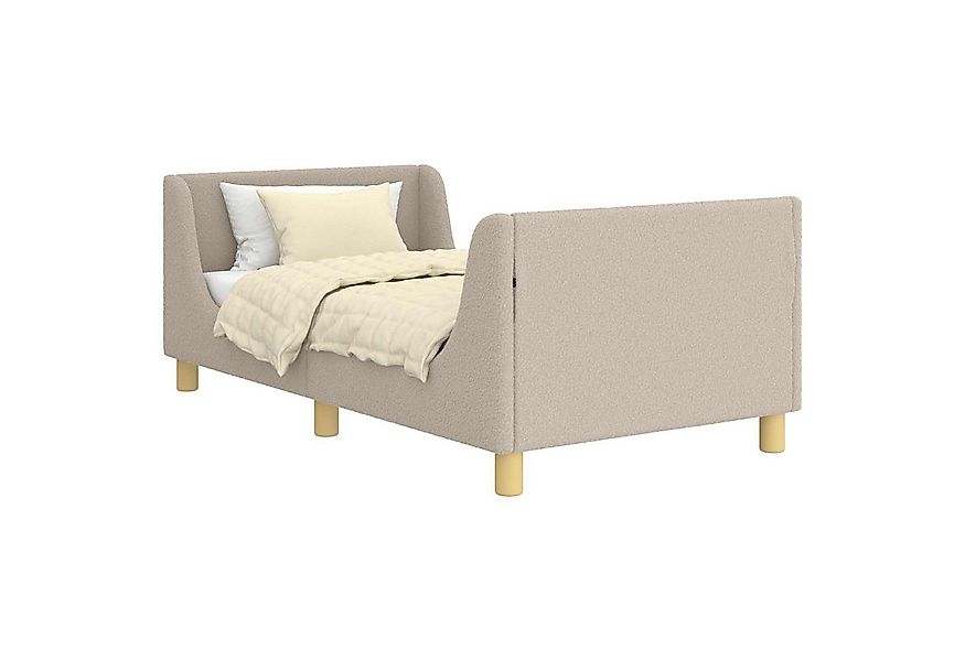 vidaXL Bett Kinderbettgestell mit Kopfteil Hellgrau 80 x 160 cm Schafstoff günstig online kaufen