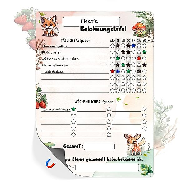 TOBJA Magnettafel Belohnungstafel Waldtiere für Kinder, günstig online kaufen