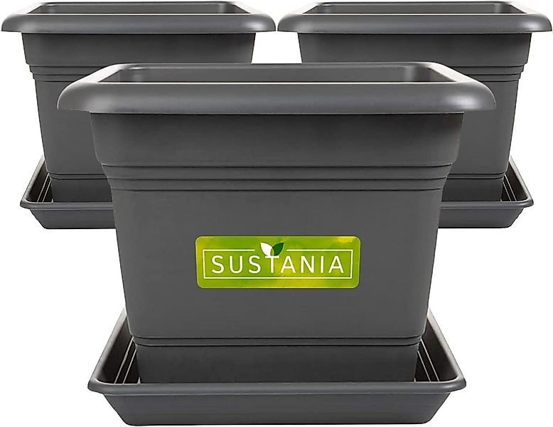 SUSTANIA Blumentopf Pflanzkübel Groß mit Untersetzer günstig online kaufen