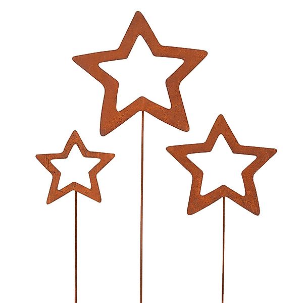 UNUS GARDEN Gartenstecker Roststecker Sterne 3er günstig online kaufen