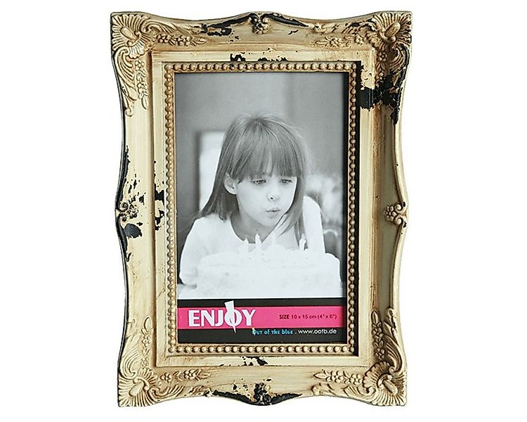 Out of the Blue Fotohalter Bilderrahmen 10x15 cm Antikoptik Creme Freistehe günstig online kaufen