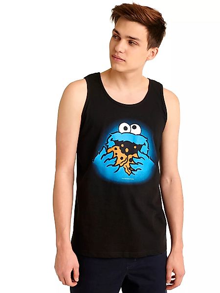 Sesamstrasse Cookie Monster Herren Tanktop schwarz günstig online kaufen