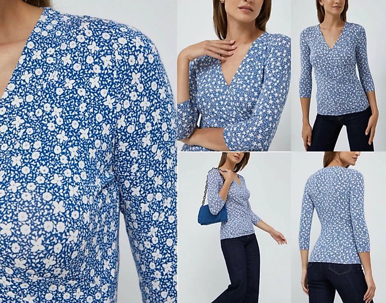 Ralph Lauren T-Shirt POLO RALPH LAUREN Allover-Muster Bluse Neck Top Petite günstig online kaufen