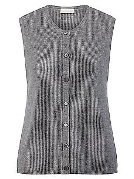 Strickweste Rundhals-­Ausschnitt include grau günstig online kaufen