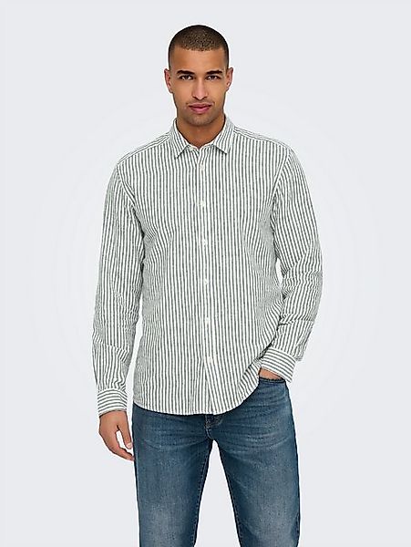 ONLY & SONS Kurzarmhemd ONSCAIDEN LS STRIPE LINEN SHIRT 660 NOOS günstig online kaufen