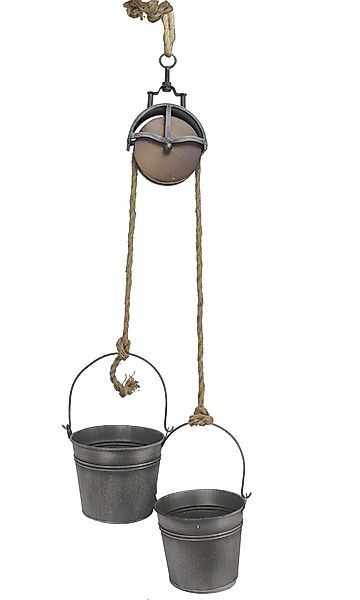 DanDiBo Blumenampel Metalleimer mit Umlenkrolle Deko günstig online kaufen