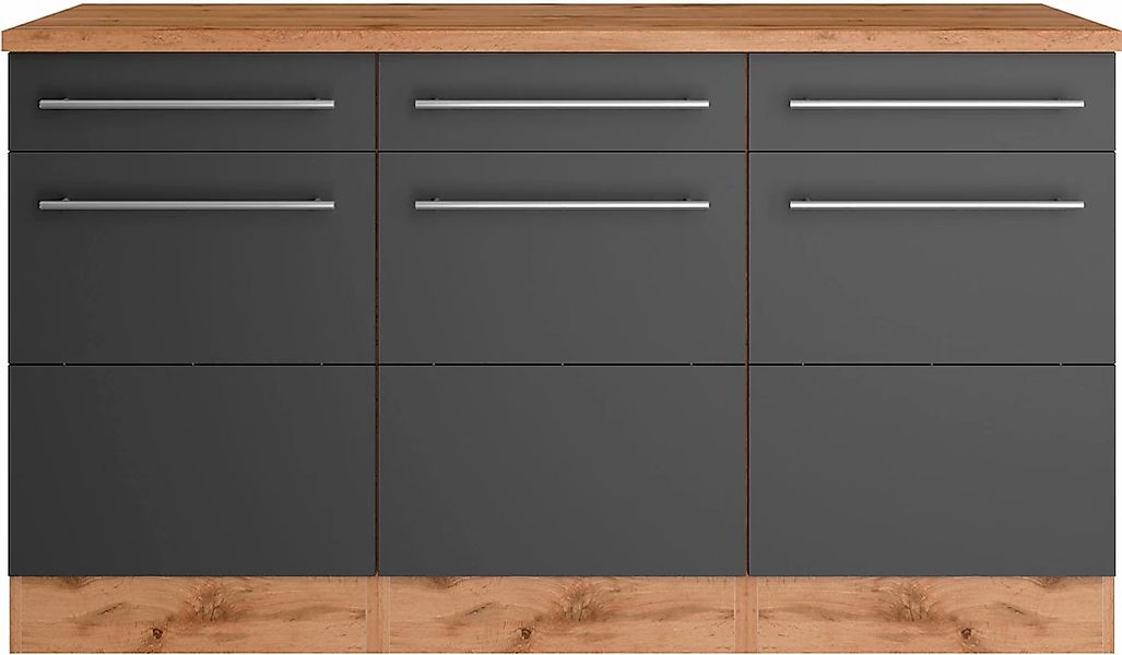 KOCHSTATION Unterschrank "KS-Wien" edel aussehende gestiftete Fronten günstig online kaufen