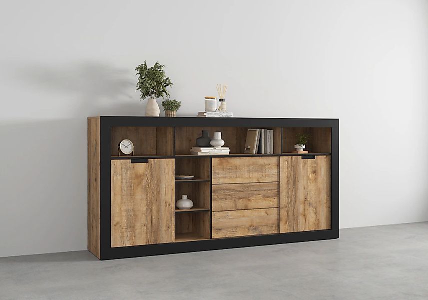 INOSIGN Highboard "Tudor, Breite 220 cm Aufbewahrungsschrank 2 Schiebetüren günstig online kaufen