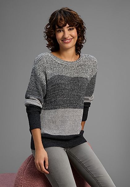 Laura Scott Streifenpullover mit Melangeoptik und günstig online kaufen
