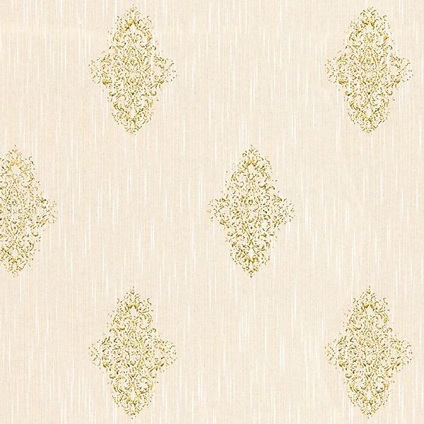 Bricoflor Textiltapete mit Gold Glitzer Effekt Barock Tapete in Hellrosa fü günstig online kaufen