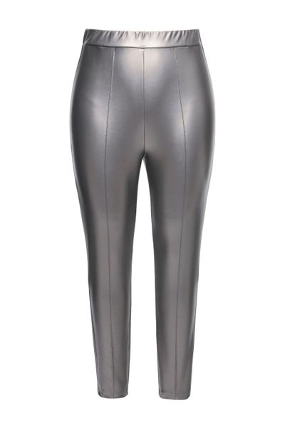 Ulla Popken Leggings Leggings Lederoptik schmales günstig online kaufen