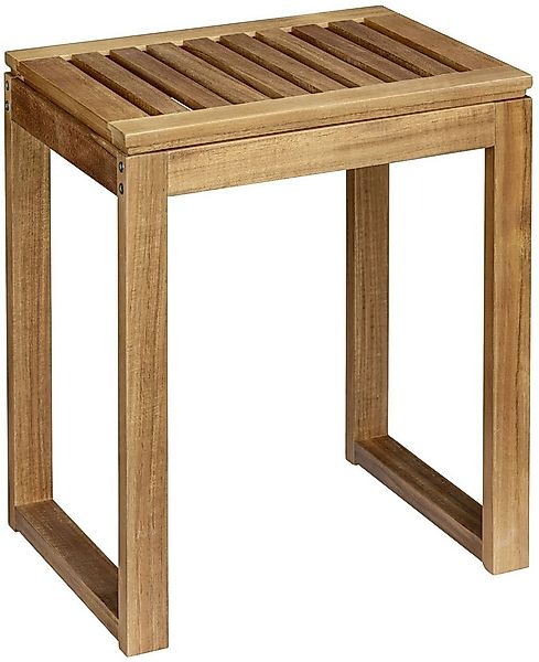 WENKO Badhocker Fondi, fürs Badezimmer aus Akazienholz, auch als Ablage nut günstig online kaufen