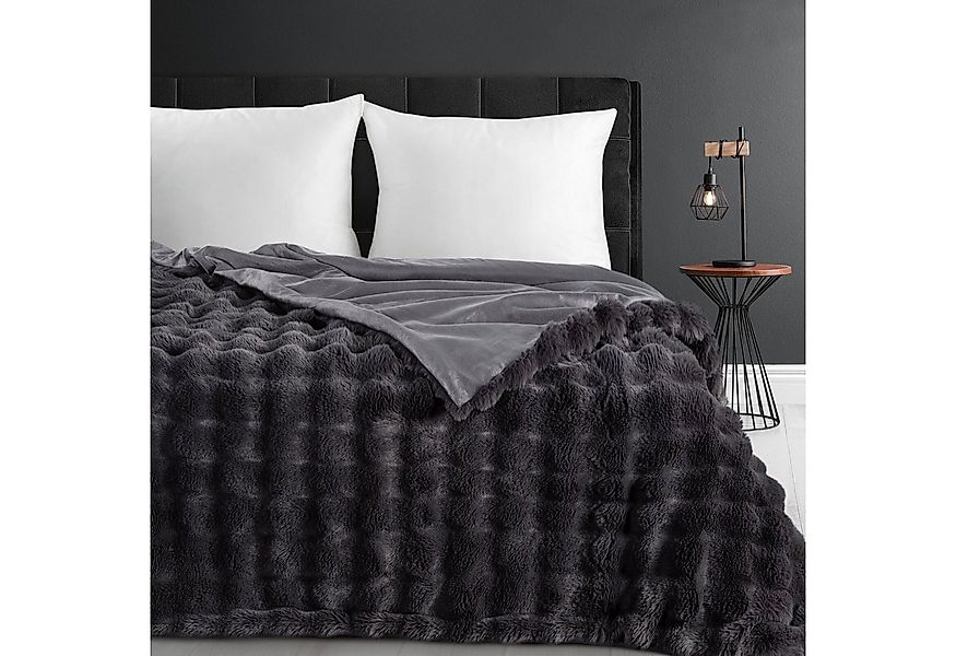 Eurofirany Bettüberwurf Weiche Tagesdecke mit Fellstruktur, 3D-Muster, 200x günstig online kaufen