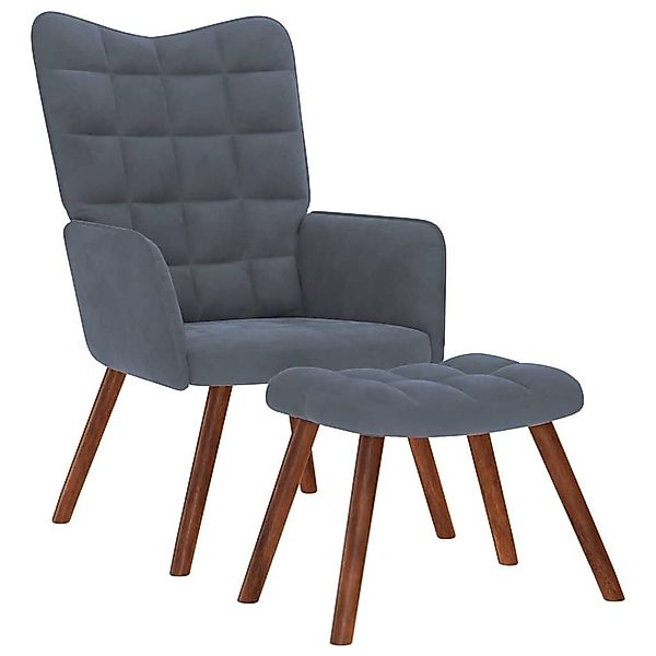vidaXL Sessel Relaxsessel mit Hocker Dunkelgrau günstig online kaufen