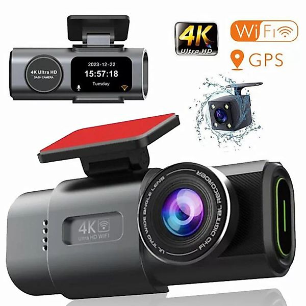 IBETTER Dashcam Auto,2-Kanal 4K+1080P Autokamera,Mit GPS 1.3 Zoll-Bildschir günstig online kaufen