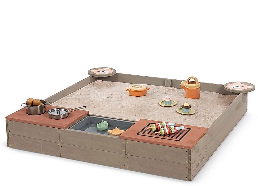 MUDDY BUDDY® Sandkasten Wild Bear, mit Matschwanne, Grill, Kochfeld, warmgr günstig online kaufen