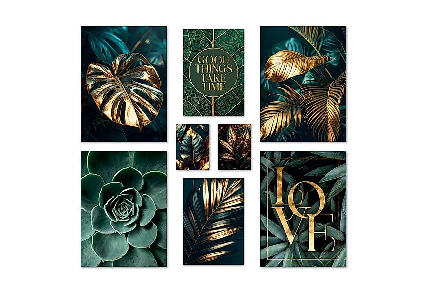 ARTFAVES Bilder-Collage Poster Set Gold Plant Harmony I mehrteilige Bilderw günstig online kaufen