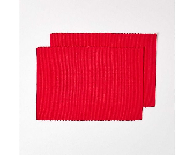 Homescapes Platzset Tischset rot im 2er-Set – 30 x 45 cm, 100% Baumwolle günstig online kaufen