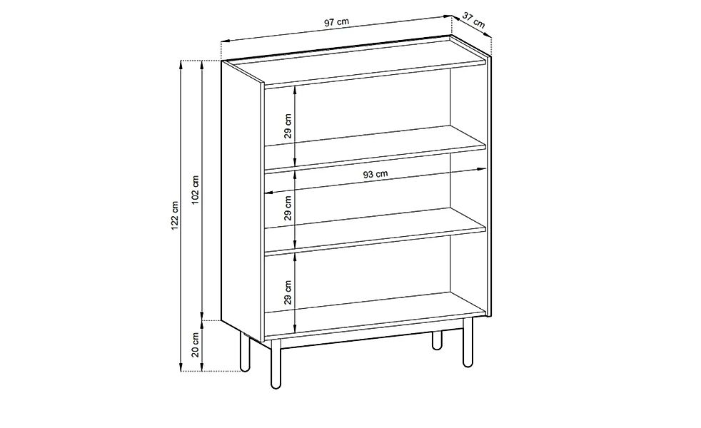 Highboard  Boho ¦ braun ¦ Maße (cm): B: 97 H: 122 Kommoden & Sideboards > H günstig online kaufen