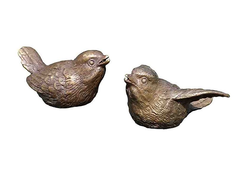 Bronzeskulpturen Skulptur Bronzefigur kleines Vogelpaar günstig online kaufen
