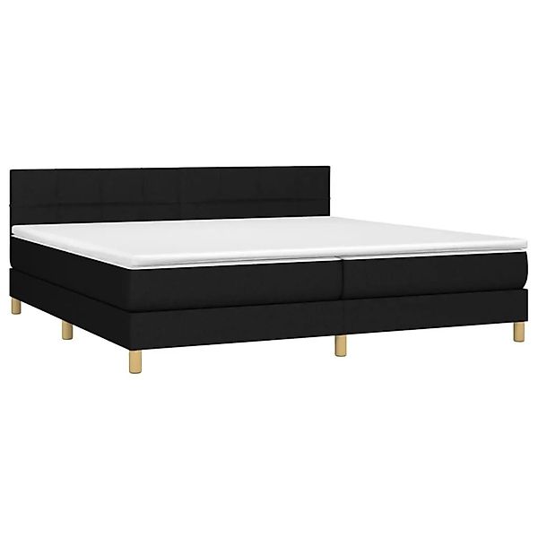 vidaXL Boxspringbett mit Matratze & LED Schwarz 200x200 cm Stoff 3133743 günstig online kaufen
