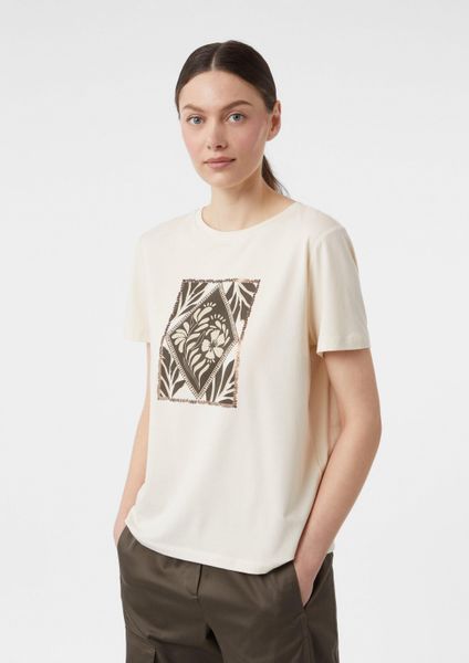 comma Kurzarmshirt T-Shirt Jersey-T-Shirt mit Artwork günstig online kaufen