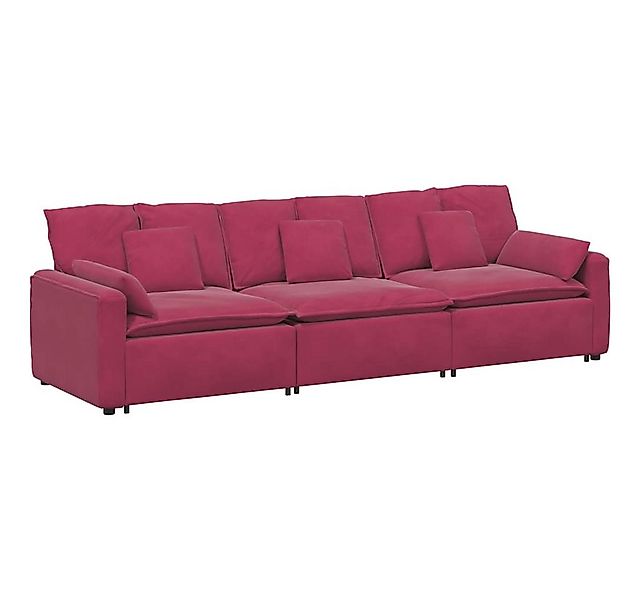 vidaXL Sofaelement Modulares Sofa mit Kissen Weinrot günstig online kaufen
