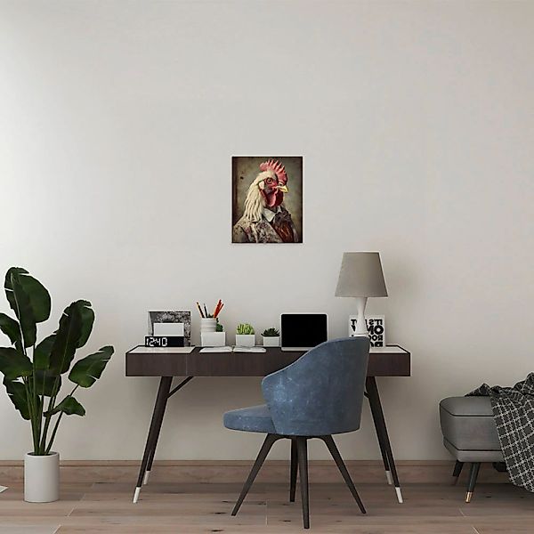 A.S. Création Leinwandbild "Mr.Rooster - Wandbild Beige Creme Keilrahmen Ki günstig online kaufen