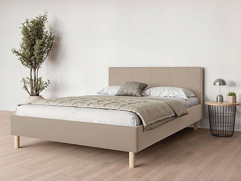 andas Polsterbett "Albybyn, Bettgestell mit Kopfteil und Lattenrost, in 2 B günstig online kaufen