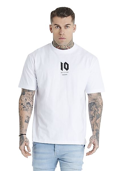SikSilk Herren T-Shirt MESSI X SIKSILK OVERSIZED LOGO TEE SS-21332 White We günstig online kaufen