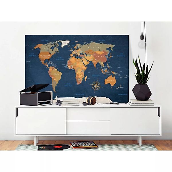 Leinwandbild World Map: Ink Oceans XXL günstig online kaufen