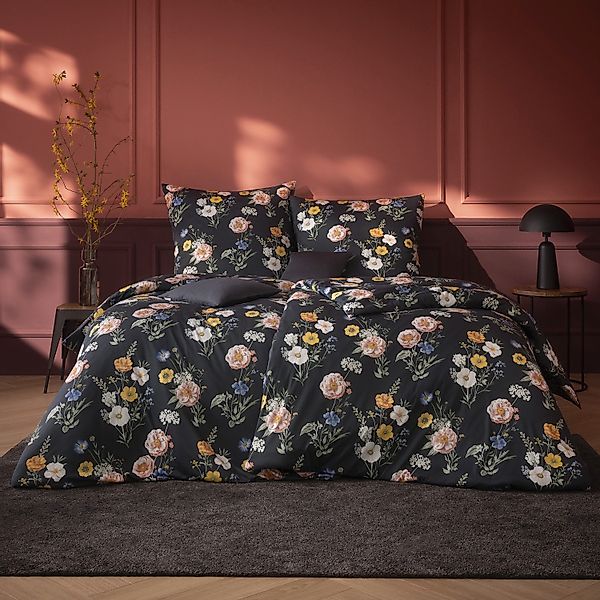 Estella Interlock Jersey Bettwäsche Fiona 6397-710 Blumen Gelb 135x200 günstig online kaufen