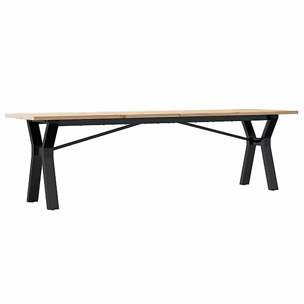 vidaXL Couchtisch Y-Gestell 160x40x45 cm Massivholz Kiefer & Gusseisen günstig online kaufen