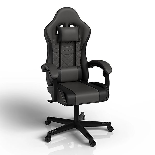 Juskys Gamingstuhl HyperSeat Grau/Schwarz günstig online kaufen