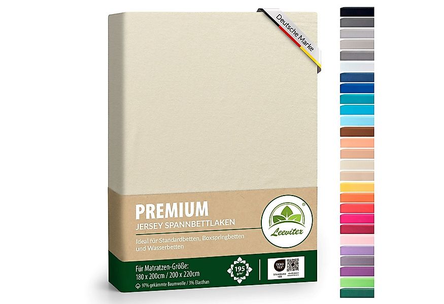 leevitex® Spannbettlaken Premium 195, Gummizug: Rundum, blickdicht, Anti-Pi günstig online kaufen