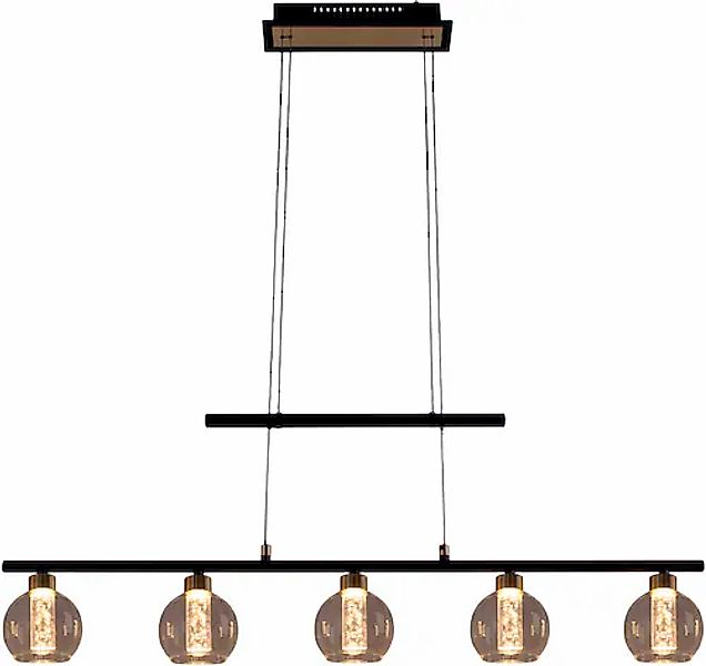 näve LED Pendelleuchte »Brass« 1 Stk. Warmweiß 5flammig dimmbar höhenverste günstig online kaufen