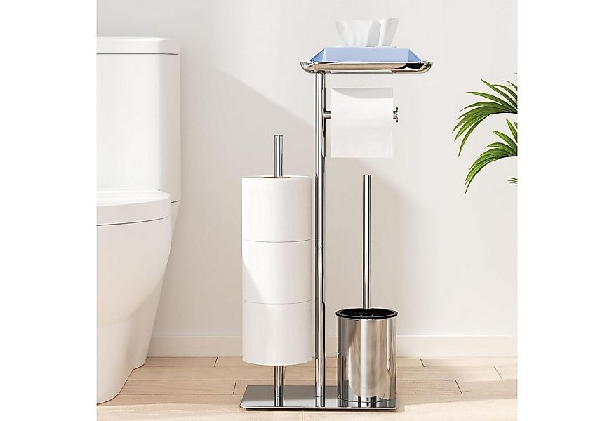 LuxusKollektion Badaccessoire-Set Toilettenpapierhalter Stehend Silber mit günstig online kaufen