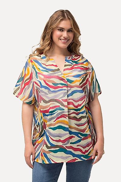 Ulla Popken Tunika Bluse A-Linie Tunika-Ausschnitt günstig online kaufen