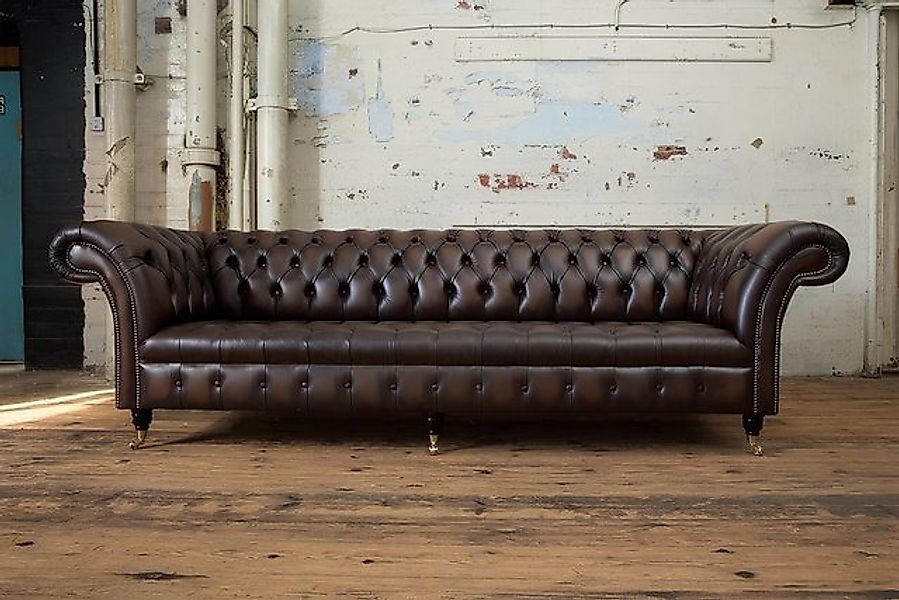 Xlmoebel Sofa Riesige Wohnzimmer-Sitzgruppe Chesterfield aus Leder für 4 Pe günstig online kaufen